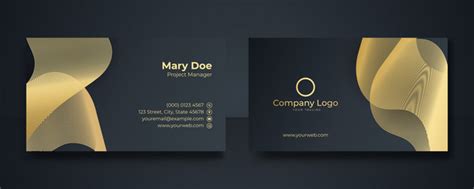 Black and gold business card design template Vector Image