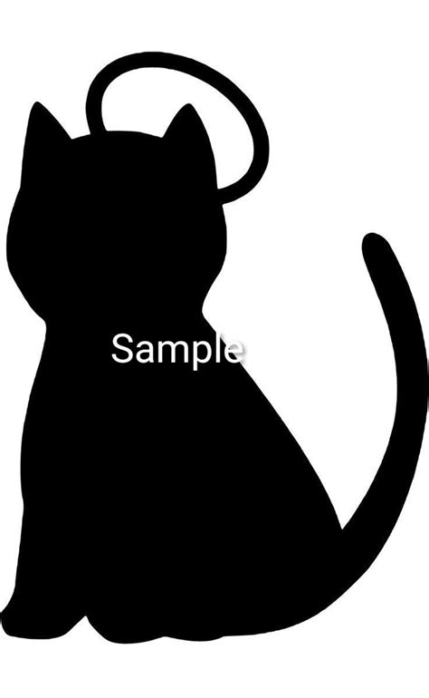 Cat Halo Clipart Silhouette Svg Dxf And Png Files Etsy