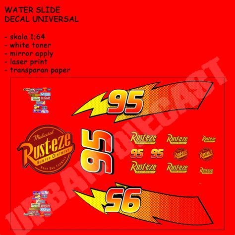 Jual Hot Wheels Decal White Toner Lightning McQueen Shopee Indonesia