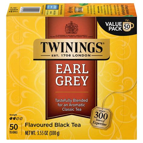 Twinings Flavored Earl Grey Citrus Bergamot Black Tea Bag Count