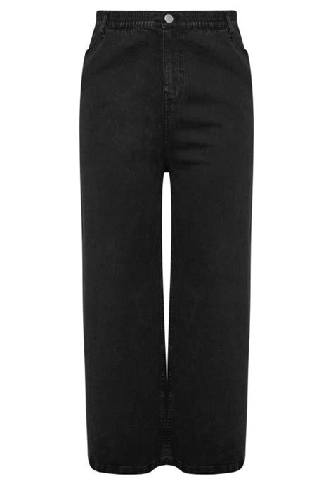 Yours Plus Size Black Wide Leg Slouchy Jeans Yours Clothing