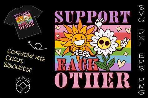 Support Each Other Smiley Daisy By ChippoaDesign | TheHungryJPEG