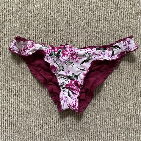 Cheeky Scrunched Ruffle Floral Bikini Bottoms Depop