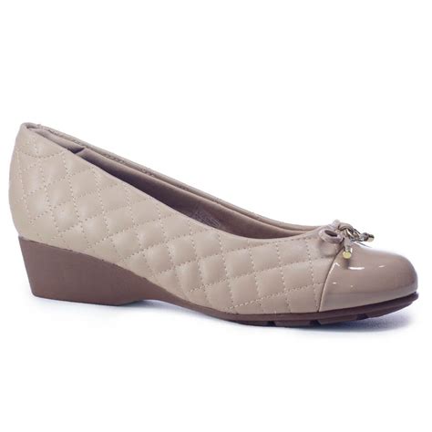 Sapato Feminino Confort Bege P Relax Sapatos Confort Veis