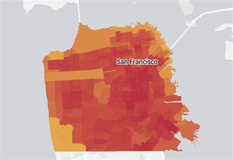 a map shows the number of homes in san francisco