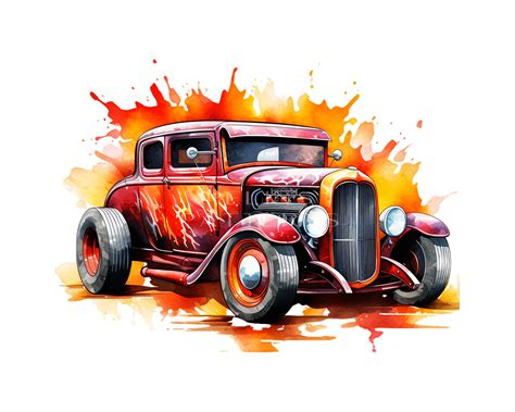 Hot Rod Car Clipart PNG - Etsy