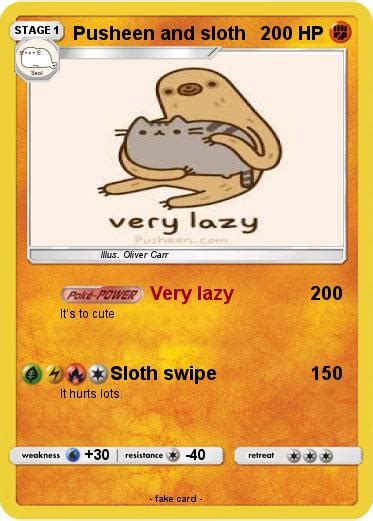 Pokémon Pusheen And Sloth Very Lazy My Pokemon Card