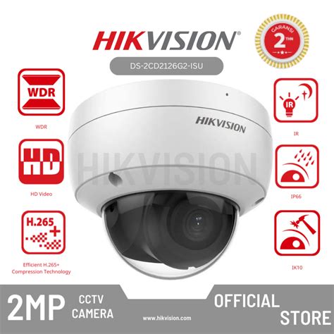 Jual HIKVISION DS 2CD2126G2 ISU Camera IP CCTV 2 MP AcuSense Fixed