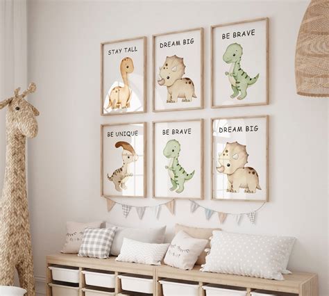 Dinosaur Prints Nursery Dinosaurs Wall Art Dino Poster Printable