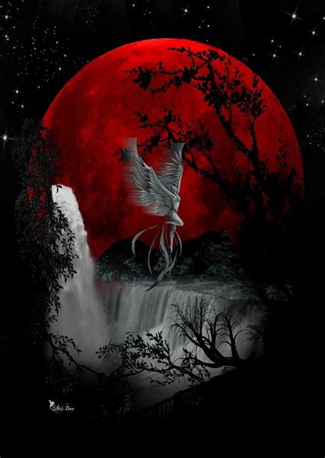 Blood Moon Digital Art By Ali Oppy