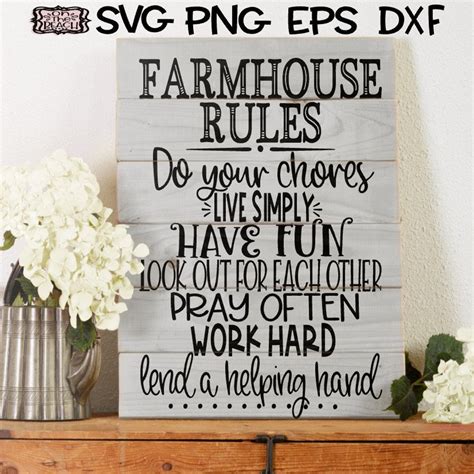 Farmhouse Farmhouse Svg Farmhouse Rules Farmhouse Rules | Etsy