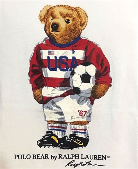 RALPH LAUREN POLO USA MLS SOCCER BEAR T SHIRT TOP WHITE RARE Size