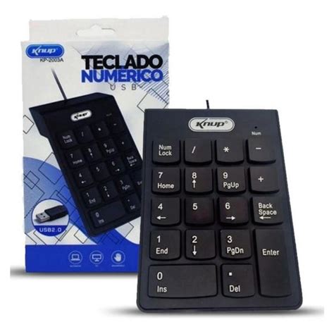 Mini Teclado Numérico Usb Fio 18 Teclas Knup Kp 2003a Teclado