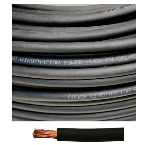 WindyNation 8 Gauge 8 AWG 100 Ft Black Welding Battery Pure Copper