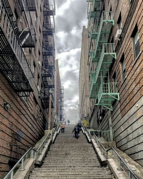 The West 166th Street Stairstreet in Highbridge, the Bronx. It seems to ...