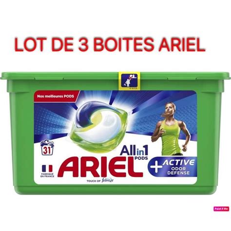 Lot De Trois Lessives Ariel Pods En Active Soit Au Total Doses