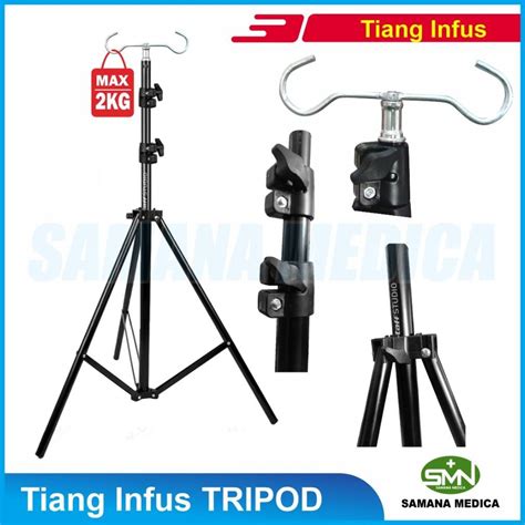 Jual Cod Tiang Infus Tripod Aluminium Kaki Tiang Infus Free Tas