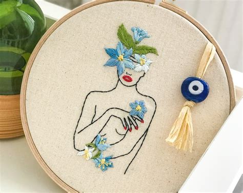 Feminist Embroidery Kit Nude Girl Embroidery Modern Etsy