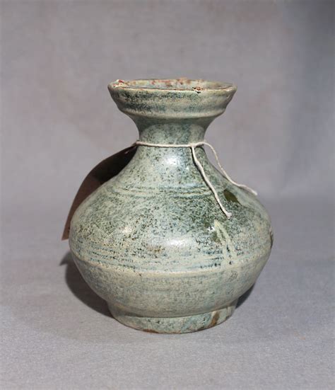 A Chinese Green Glazed Small Hu Jar Han Dynasty 206 BC 221 AD 13 8