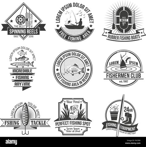 Fishing Emblems Set Stock Vector Image Art Alamy