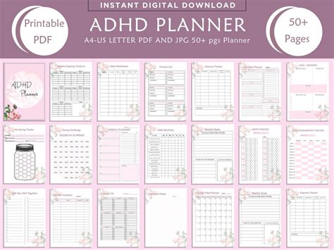 Adhs Planer F R Erwachsene Adhs Journal Adhd Productivity Planner