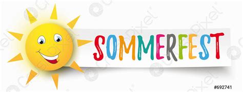 Paper Banner Funny Sun Sommerfest Stock Vector Crushpixel