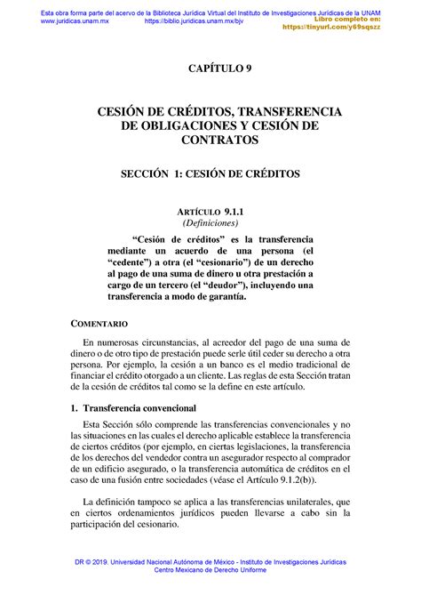 T Tulos De Cr Dito Cap Tulo Cesi N De Cr Ditos Transferencia De