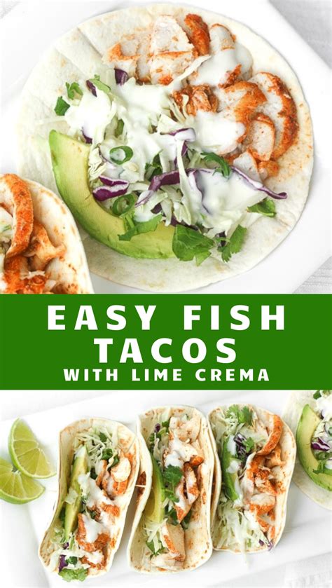 Easy Fish Tacos With Lime Crema