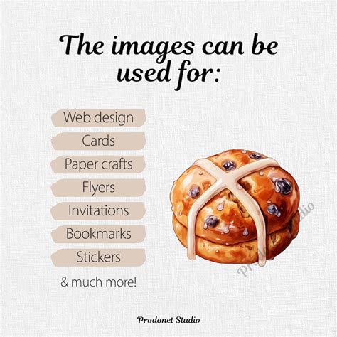 Watercolor Hot Cross Buns Png Bundle Easter Basket Clipart Easter Cross Buns Clipart Easter
