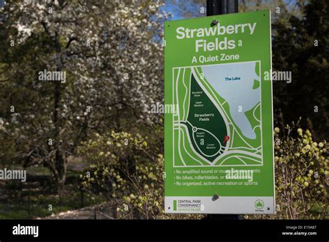 Map Banners for Strawberry Fields, Central Park, NYC Stock Photo ...