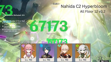 Nahida C2 Hyperbloom ALL Chamber Spiral Abyss Floor 12 Genshin Impact