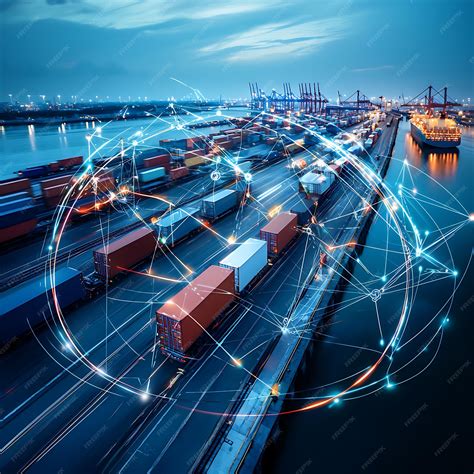 Smart port with AIenhanced collaboration between ships trucks and