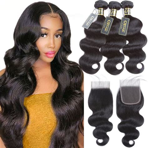 Amazon QTHAIR 12A Brazilian Body Wave With Closure 18 20 22