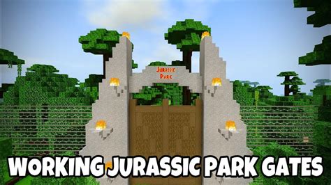 How To Make Working Jurassic Park Gates In Minecraft Be Youtube