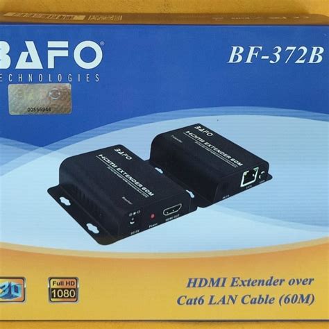 Jual HDMI Extender Bafo BF 372B Over Cat6 Lan Cable 60 Meter Via UTP