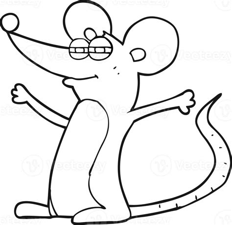 hand drawn black and white cartoon mouse 44991094 PNG