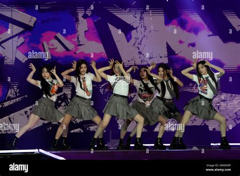 South Korean K Pop Group Nmixx Performs During A K Pop Concert As Part Of Seoul Festa 2022 At