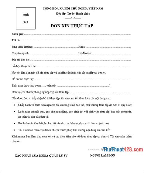 don xin thuc tap chuan