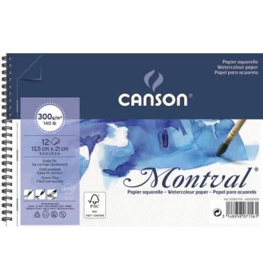 CANSON bLOC spiralé 12 feuilles papier aquarelle MONTVAL 13 5 x 21 cm