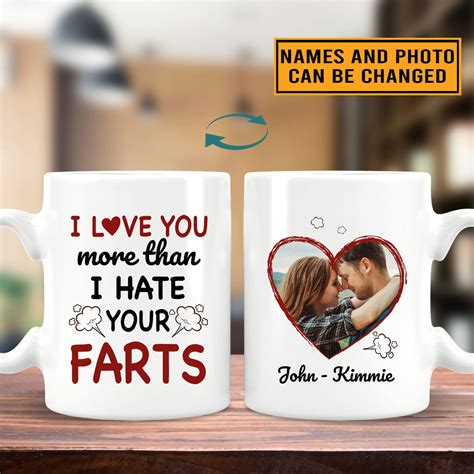 Personalized I Love You More Than I Hate Your Farts Funny Couple Print