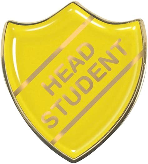 Head Student Yellow School Shield Badge Uk Clothing