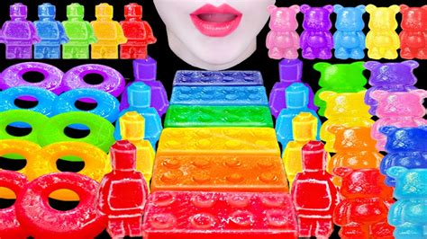 Asmr Rainbow Dessert Mukbang Lego Bear Doughnut