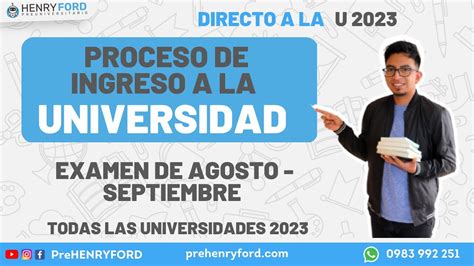 Ingreso A La Universidad Ecuador Agosto Septiembre Youtube