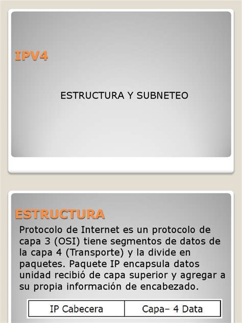 Estructura Ipv4 Y Ipv6 Pdf Protocolos De Internet Yo Pv6