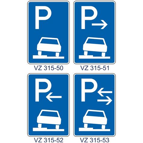 VZ 315 50 315 53 Parken auf Gehwegen gemäß StVO