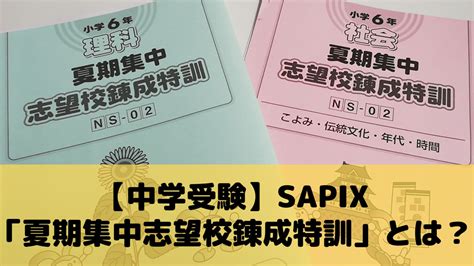 【中学受験】sapix「夏期集中志望校錬成特訓」とは？ ポチたま中学受験