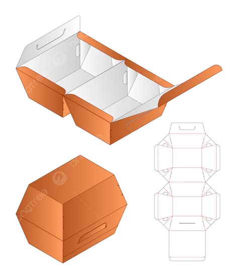 Diseño De Plantilla Troquelada De Embalaje De Caja PNG Papel Blanco