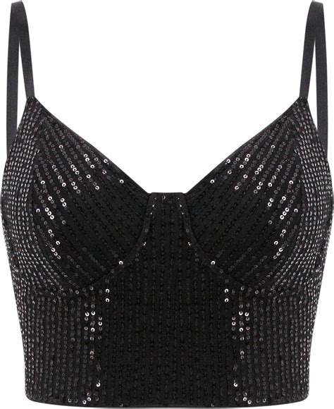 Erinaco Womens Rhinestone Diamond Tank Top Color Beaded Sling Tube Top