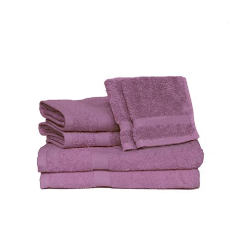 Espalma Deluxe 6 Piece Cotton Terry Bath Towel Set In Lilac 852763