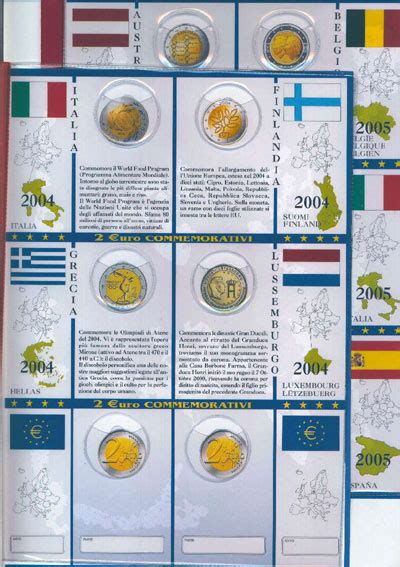 Monete Euro A Fogli Aggiornamento 2 Euro Commemorativi Anni 2004 E